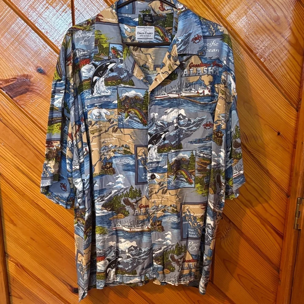 Blue Graphic Alaska Shirt - Picture 1 of 7